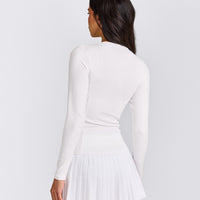 Mellow™ Rib Long Sleeve Cardigan | White