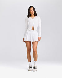Mellow™ Rib Mid Long Sleeve Cardigan | White
