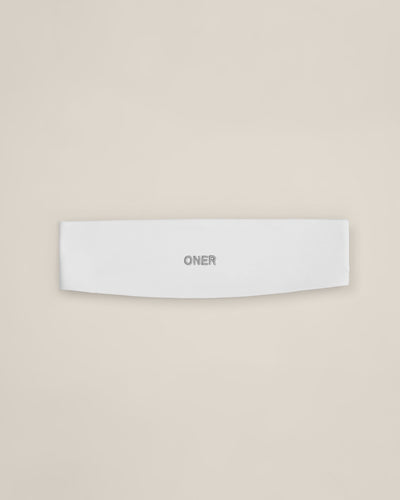 SoftMotion™ Headband with Grey Logo | White