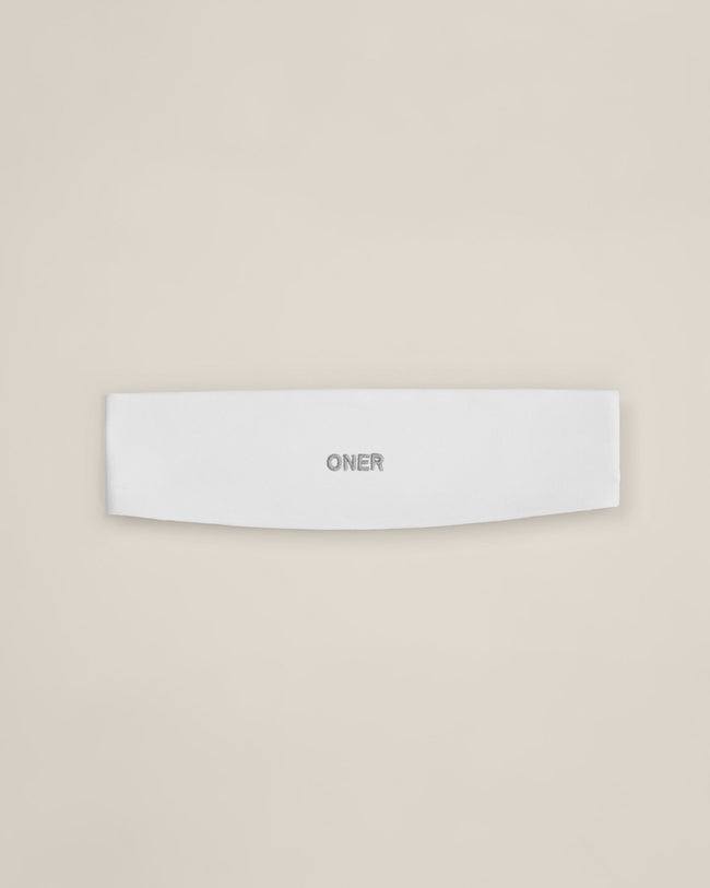 SoftMotion™ Headband with Grey Logo | White