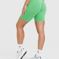EffortlessLift™ Seamless Cycling Shorts with White Logo | Jade