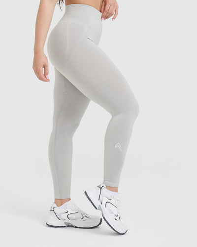 High Waisted Gym Leggings Light Grey Marl Oner Active CA