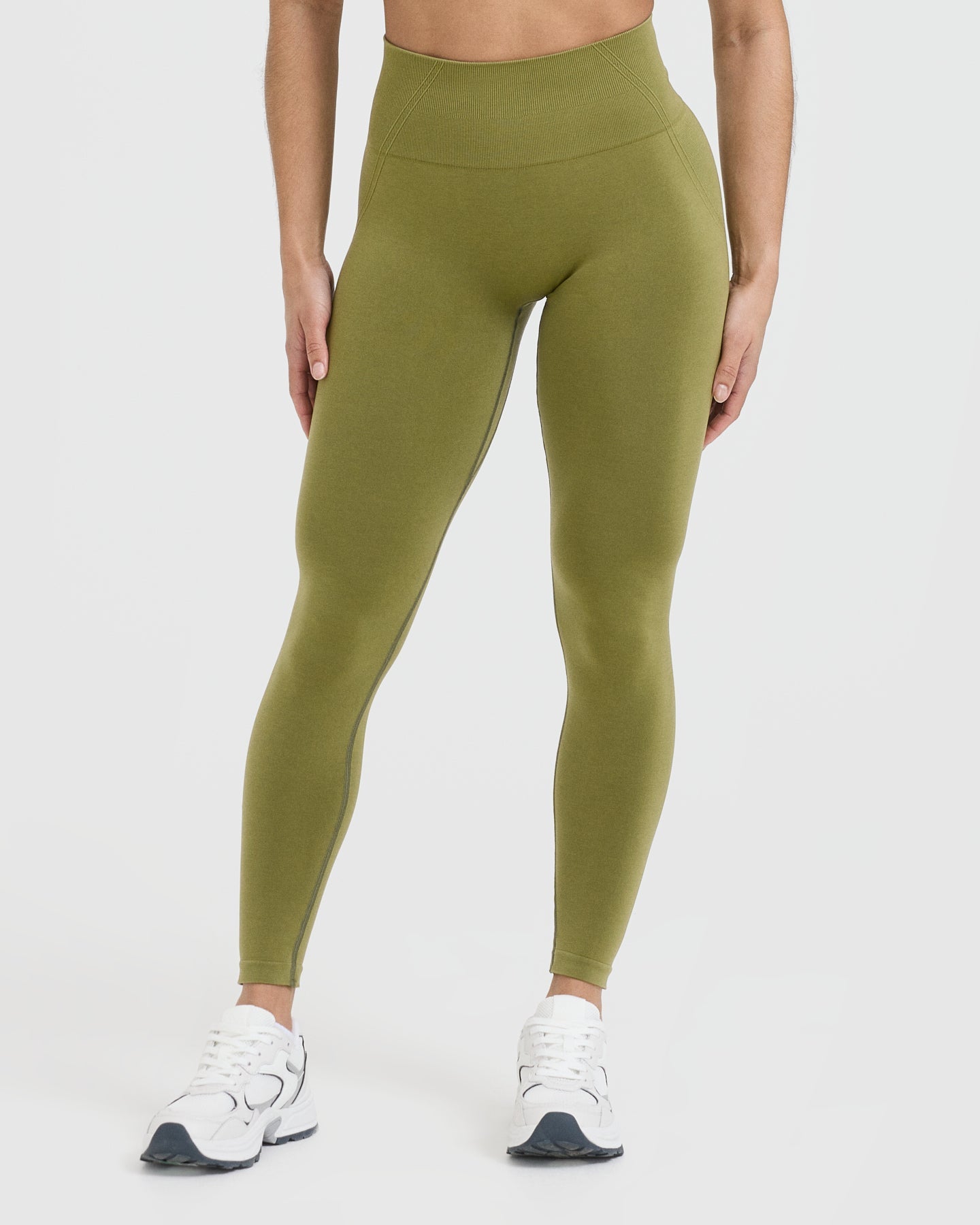 Khaki Green Workout Leggings With