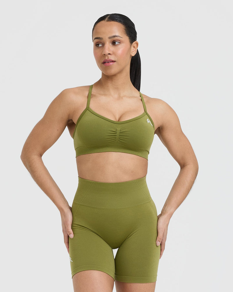 Lavento Silky Olive Green Racerback Sports Bra Crop Top - Large - NWT - $15  New With Tags - From Nicole