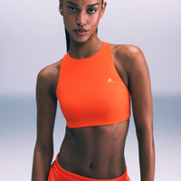 EasyLift™ High Neck Sports Bra | Vivid Orange