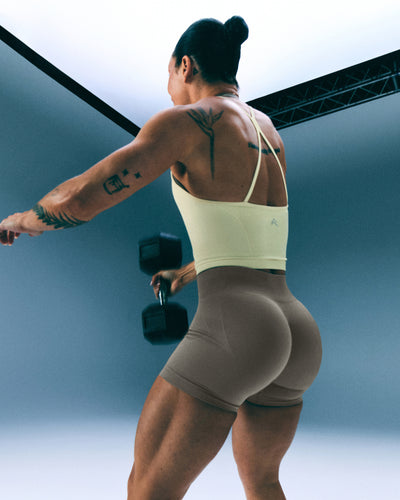 EnhanceLift™ Seamless Shorts with Grey Logo | Warm Minky