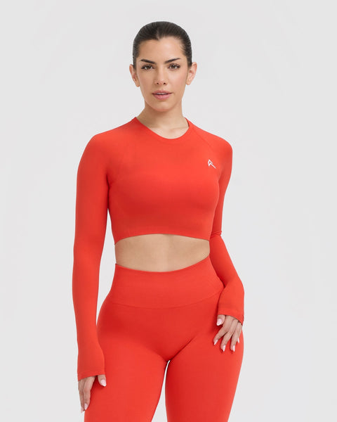 Orange high neck crop top online