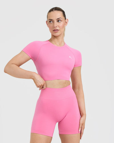 Go To Seamless Fitted Crop Top Peony Pink