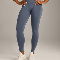 EffortlessLift™ Seamless Leggings with Grey Logo | Light Granite Blue