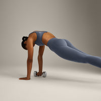 EffortlessLift™ Seamless Leggings with Grey Logo | Light Granite Blue