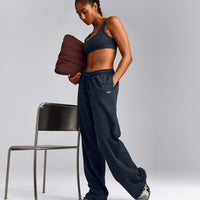 EffortlessLift™ Square Neck Sports Bra with Grey Logo | True Blue