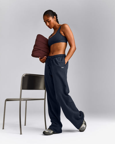 EffortlessLift™ Square Neck Sports Bra with Grey Logo | True Blue