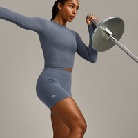 Oner Seamless Fitted Long Sleeve Top | Dark Granite Blue