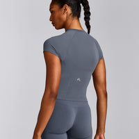 Oner Seamless Fitted Top | Dark Granite Blue