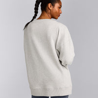Cotton Vintage Lounge V Neck Sweatshirt | Light Grey Marl