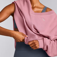 Cotton Vintage Lounge V Neck Sweatshirt | Orchid Haze