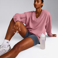 Cotton Vintage Lounge V Neck Sweatshirt | Orchid Haze