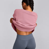 Cotton Vintage Lounge V Neck Sweatshirt | Orchid Haze