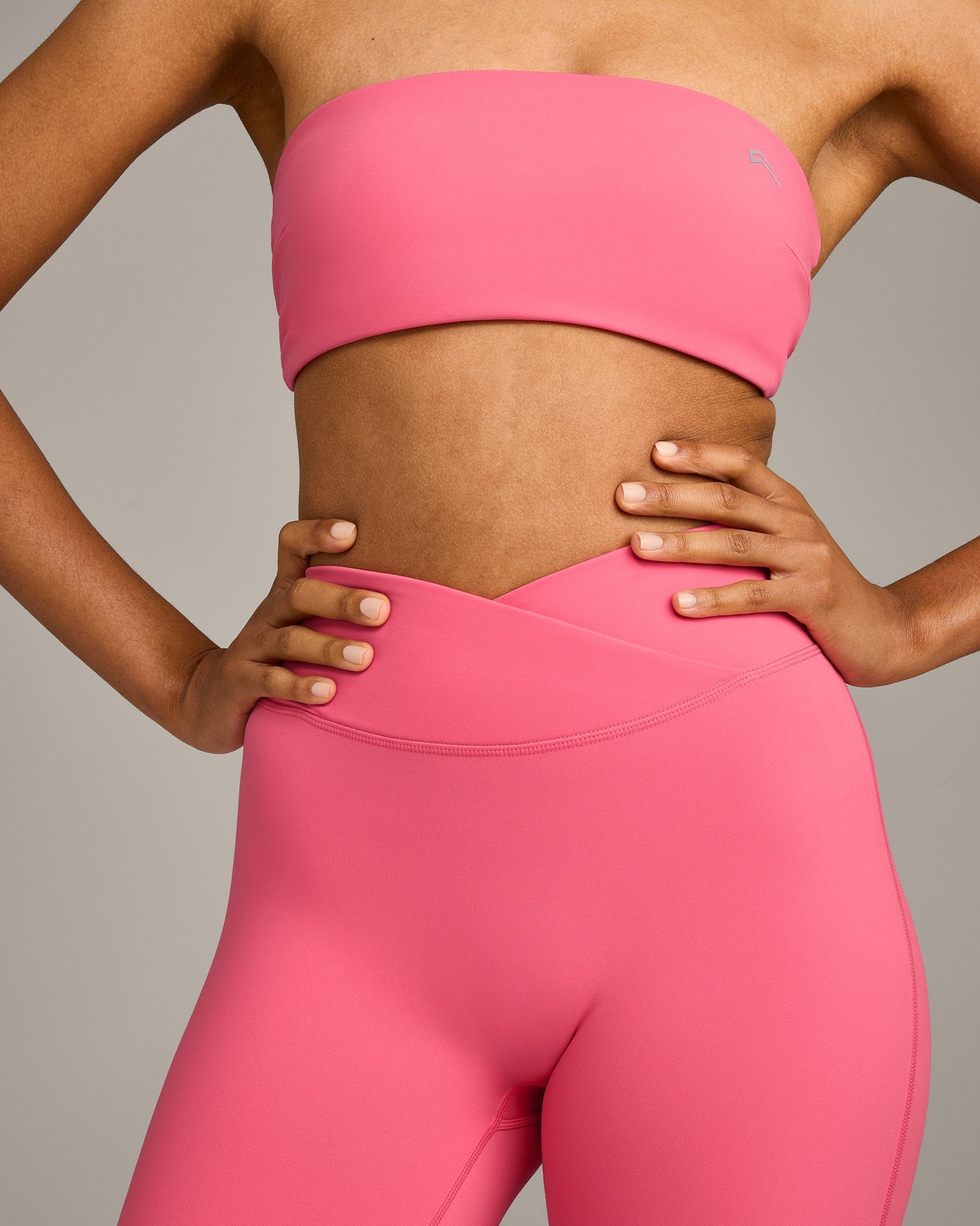 UnifiedMove Wrap Flared Bottoms with Reflective Logo | Hot Girl Pink