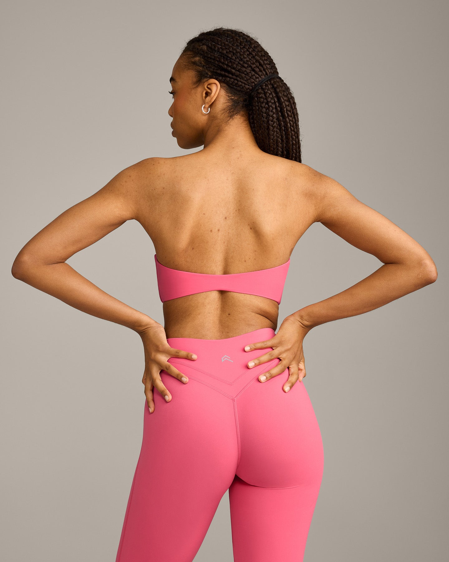 UnifiedMove Micro Bandeau Bralette with Reflective Logo | Hot Girl Pink