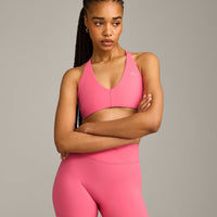 UnifiedMove Micro Bralette with Reflective Logo | Hot Girl Pink