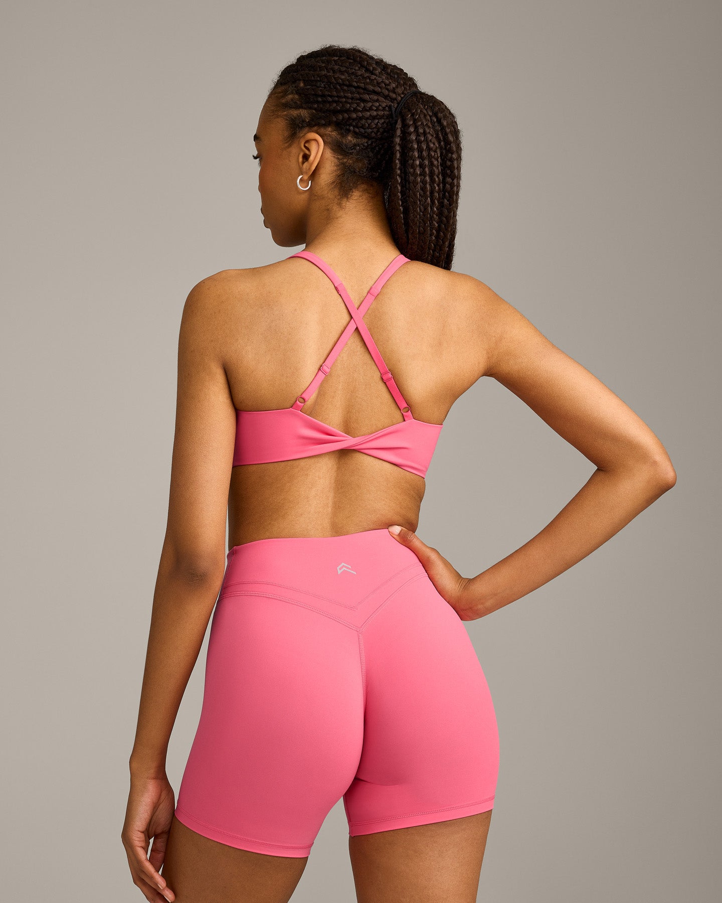 UnifiedMove Micro Bralette with Reflective Logo | Hot Girl Pink