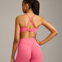 UnifiedMove Micro Bralette with Reflective Logo | Hot Girl Pink