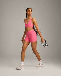 UnifiedMove Micro Bralette with Reflective Logo | Hot Girl Pink