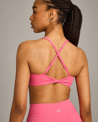 UnifiedMove Micro Bralette with Reflective Logo | Hot Girl Pink