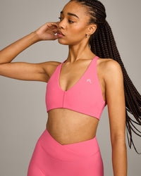 UnifiedMove Micro Bralette with Reflective Logo | Hot Girl Pink