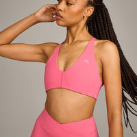 UnifiedMove Micro Bralette with Reflective Logo | Hot Girl Pink