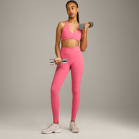 UnifiedMove Wrap Leggings with Reflective Logo | Hot Girl Pink
