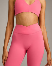 UnifiedMove Wrap Leggings with Reflective Logo | Hot Girl Pink