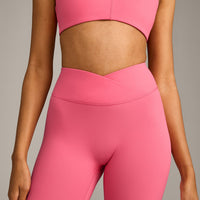 UnifiedMove Wrap Leggings with Reflective Logo | Hot Girl Pink