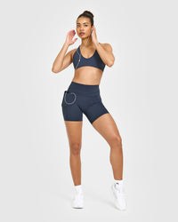 UnifiedMove™ High Waisted Pocket Shorts 6" | True Blue