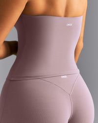 SoftMotion™ Strappy Halter Neck Tank Top with Built in Bra Shelf New Branding | Dusty Purple