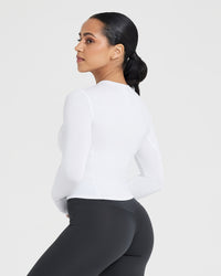 Mellow Soft Mid Long Sleeve Top | White