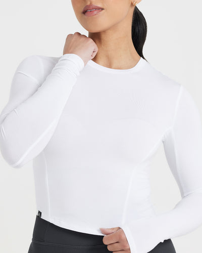 Women's White Long-Sleeve Tops, Crop & Turtleneck