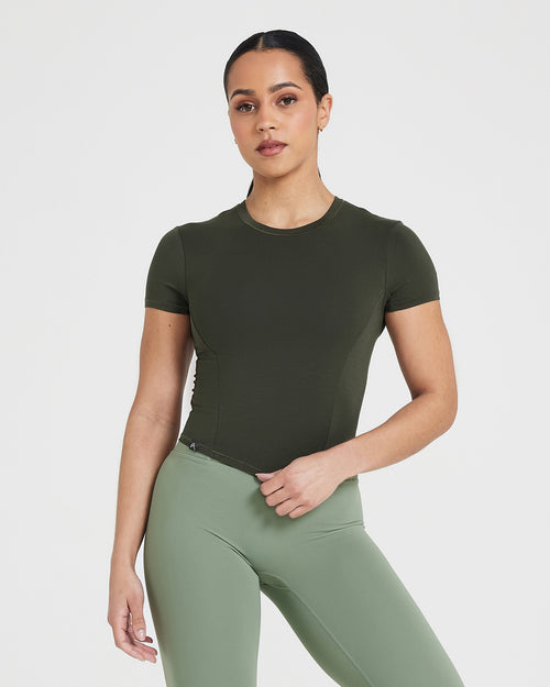 Oner Modal Mellow Soft Mid Short Sleeve T-Shirt | Khaki