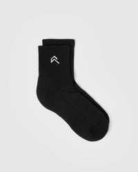 Mid Crew Socks 3 Pack | Black