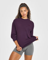 Classic Oversized Lightweight Long Sleeve Top | Blackberry Purple