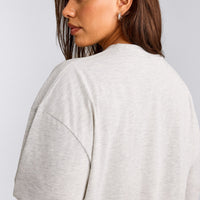 Classic Oversized Lightweight Long Sleeve Top | Light Gray Marl