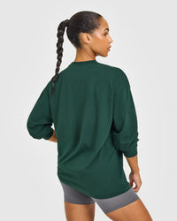 Classic Oversized Lightweight Long Sleeve Top | Racing Green