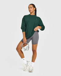 Classic Oversized Lightweight Long Sleeve Top | Racing Green