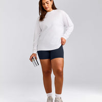 Classic Oversized Lightweight Long Sleeve Top | White