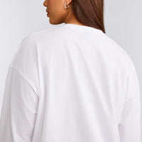 Classic Oversized Lightweight Long Sleeve Top | White