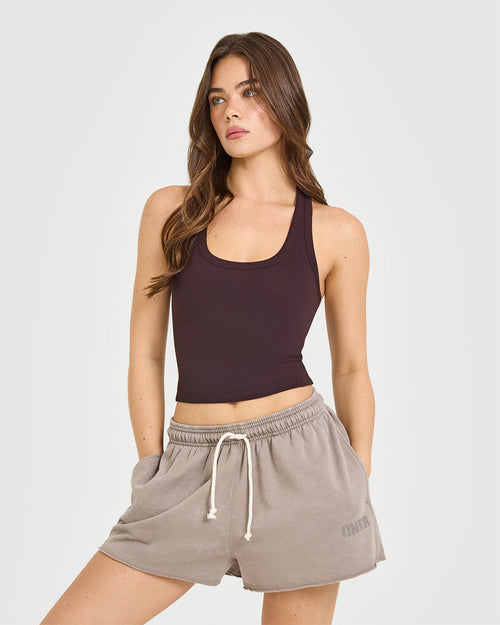 Oner Modal Cotton Fitted Mid Vest | Plum Brown