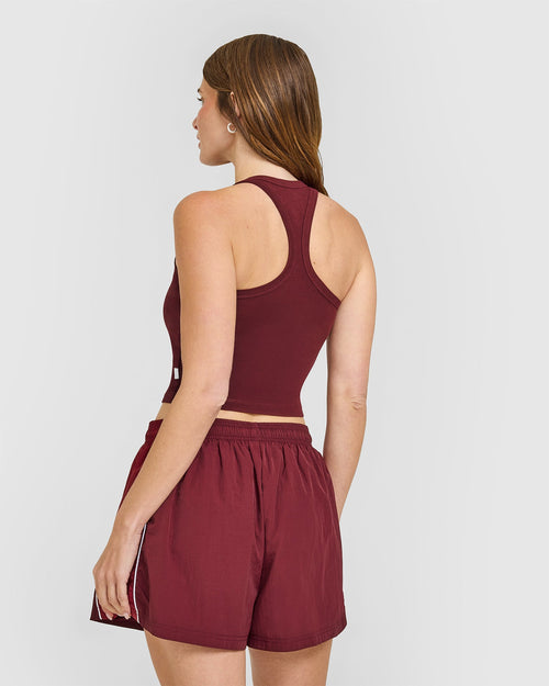 Cotton Fitted Mid Vest | Rosewood