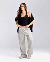 Cotton Fitted Tank Top with Gray Logo | Black