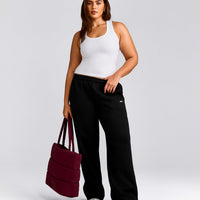 Cotton Fitted Vest with Grey Logo | White